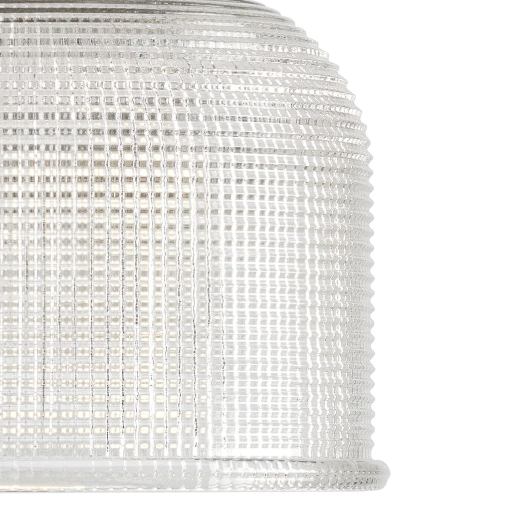 Archie Collection Dreiflammige Badezimmerleuchte im Küstenstil aus poliertem Chrom mit klarem, doppelt prismatischem Glas – 8,75 x 26,25 x 7,25