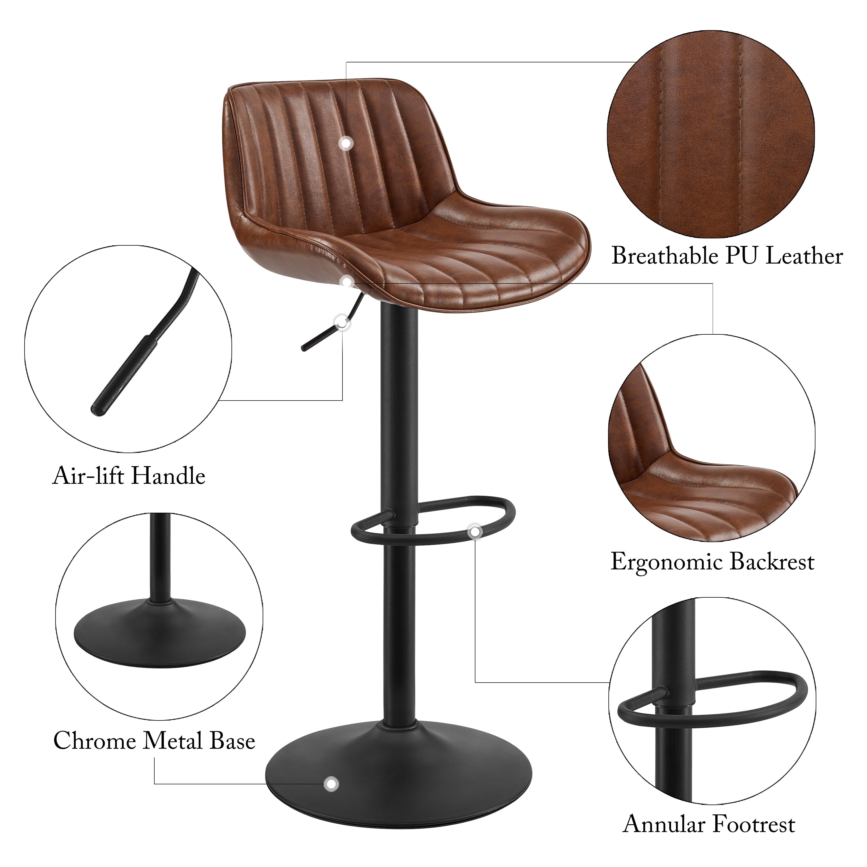 Art Leon höhenverstellbarer Drehhocker, 2er-Set