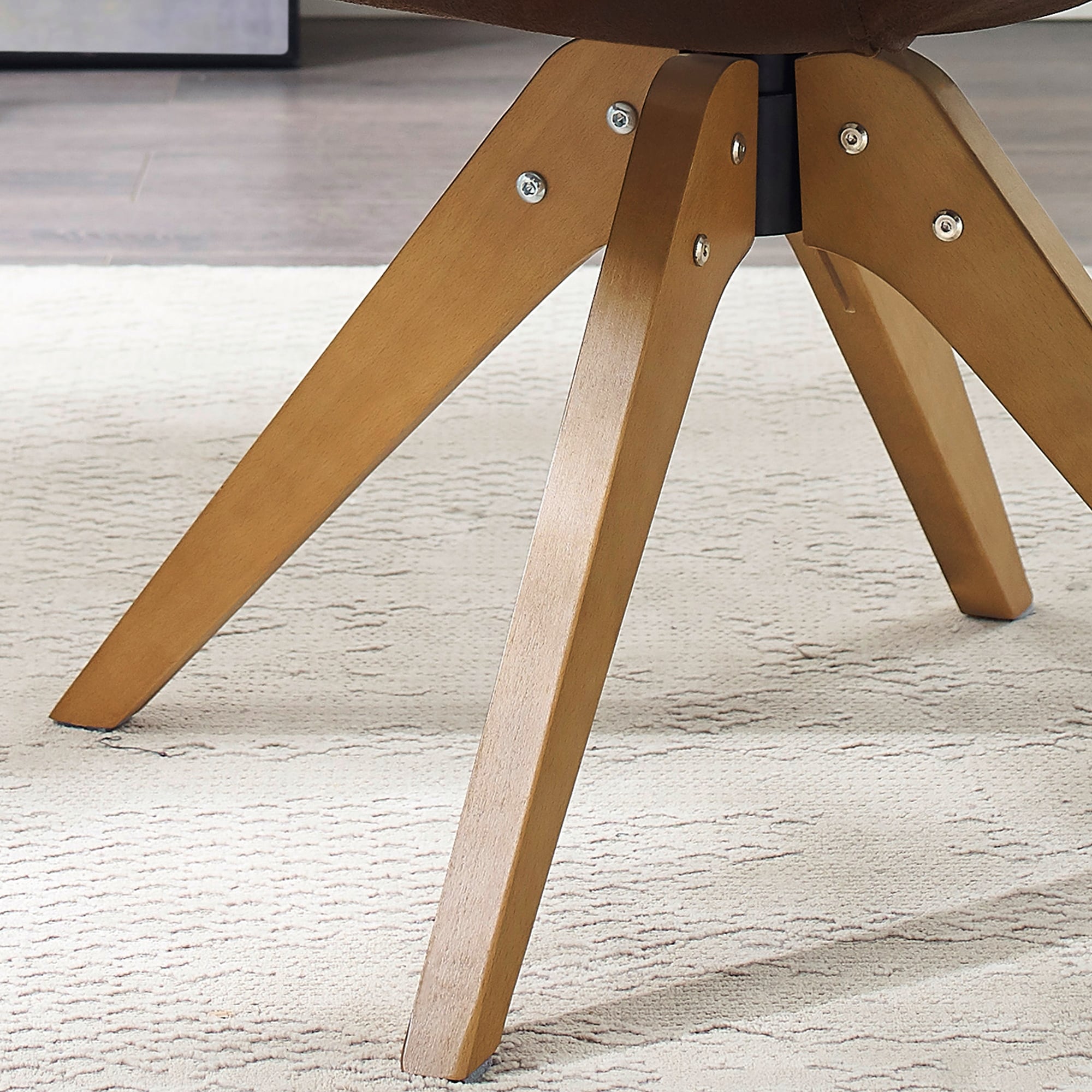 Art Leon Moderner Drehsessel fürs Homeoffice mit Holzbeinen