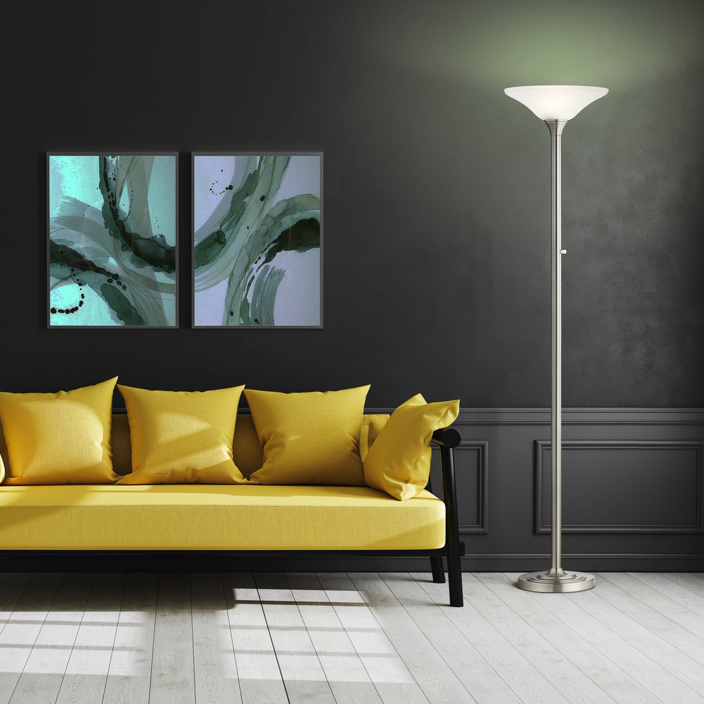 Artiva USA 71 LED-Stehleuchte mit gehämmerten Glasschirmen - 71