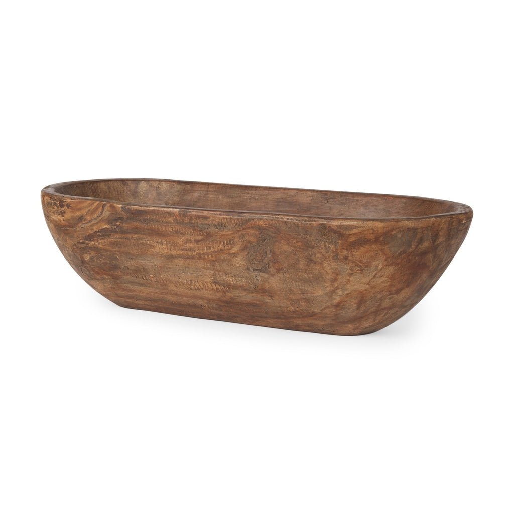 Athena Extra Large Längliche Schale aus recyceltem Holz in Schwarzbraun – 26,0 cm L x 10,0 cm B x 7,0 cm H