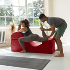 Avana Kami Verwandlungs-Chaiselongue / Yoga- und Massage-Hocker – 2-in-1-Hocker mit ausklappbarem Yoga-Liegestuhl, Mikrofaser-Velours – Nicht verfügbar