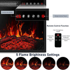 BOSSIN 43 Elektrokamin mit Kaminsims, 23-Zoll-Elektrokamineinsatz, freistehender TV-Ständer mit Kamin und hölzerner Feuerbox