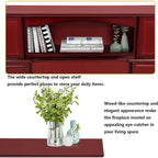 BOSSIN 43 Elektrokamin mit Kaminsims, 23-Zoll-Elektrokamineinsatz, freistehender TV-Ständer mit Kamin und hölzerner Feuerbox