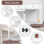 BOSSIN 112 cm große Hundebox, Beistelltisch aus Holz mit Schubladen, dekorative Hundebox/Hundehütte