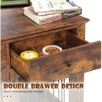 BOSSIN 112 cm große Hundebox, Beistelltisch aus Holz mit Schubladen, dekorative Hundebox/Hundehütte