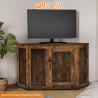 BOSSIN Eck-Hundebox, 44/52 Zoll (ca. 112/132 cm) große Hundehütte aus Holz mit Drahtgeflecht, dekoratives Hundehaus aus Holz für den Innenbereich