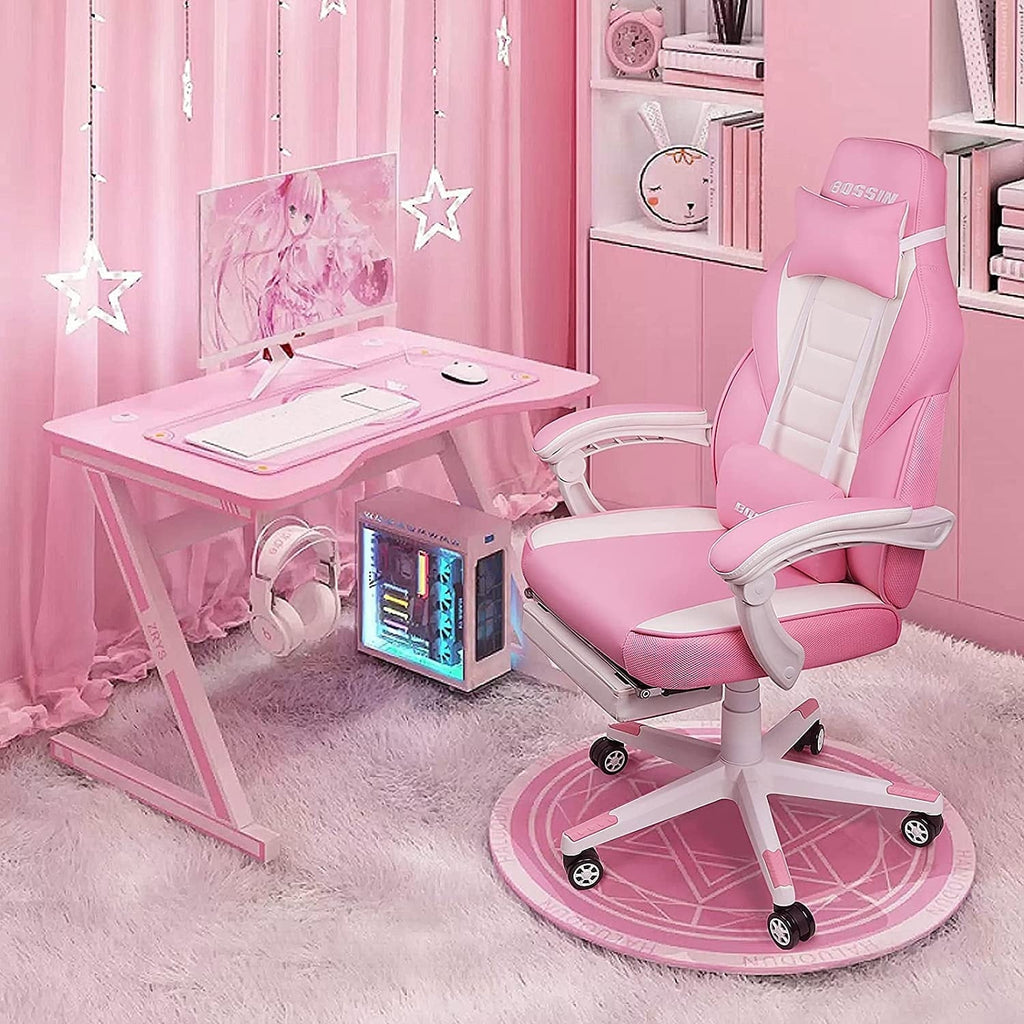 BOSSIN Gaming-Stuhl im Rennstil, 136 kg belastbar, großer und schwerer Gaming-Stuhl mit hoher Rückenlehne