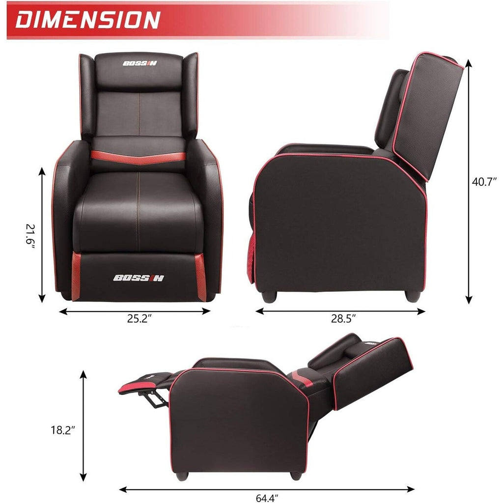 BOSSIN Ergonomischer Gaming-Sessel mit Liegefunktion aus PU-Leder für das Wohnzimmer