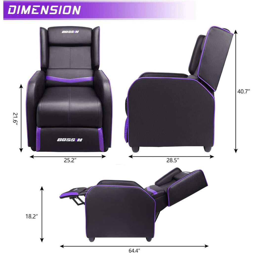 BOSSIN Ergonomischer Gaming-Sessel mit Liegefunktion aus PU-Leder für das Wohnzimmer
