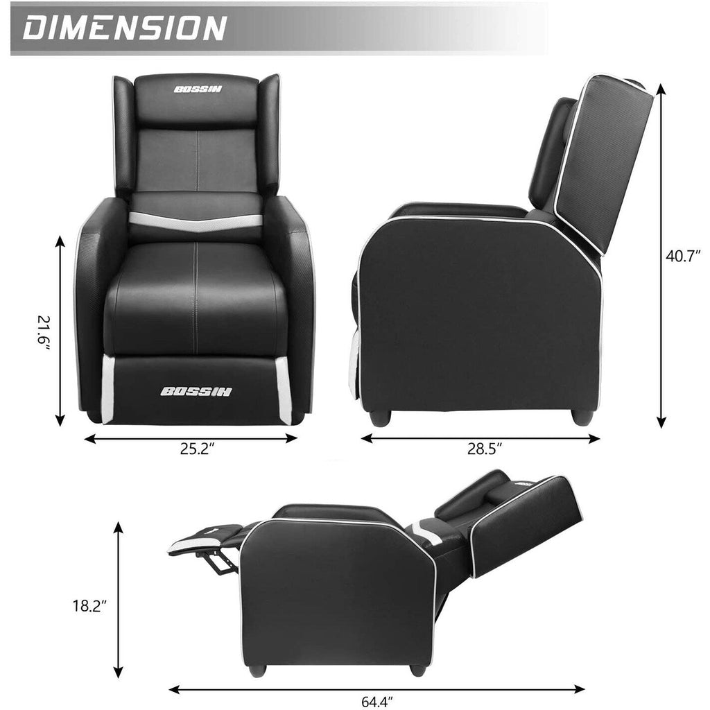 BOSSIN Ergonomischer Gaming-Sessel mit Liegefunktion aus PU-Leder für das Wohnzimmer
