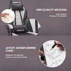 BOSSIN Gaming-Stuhl im Rennstil, 136 kg belastbar, großer und schwerer Gaming-Stuhl mit hoher Rückenlehne