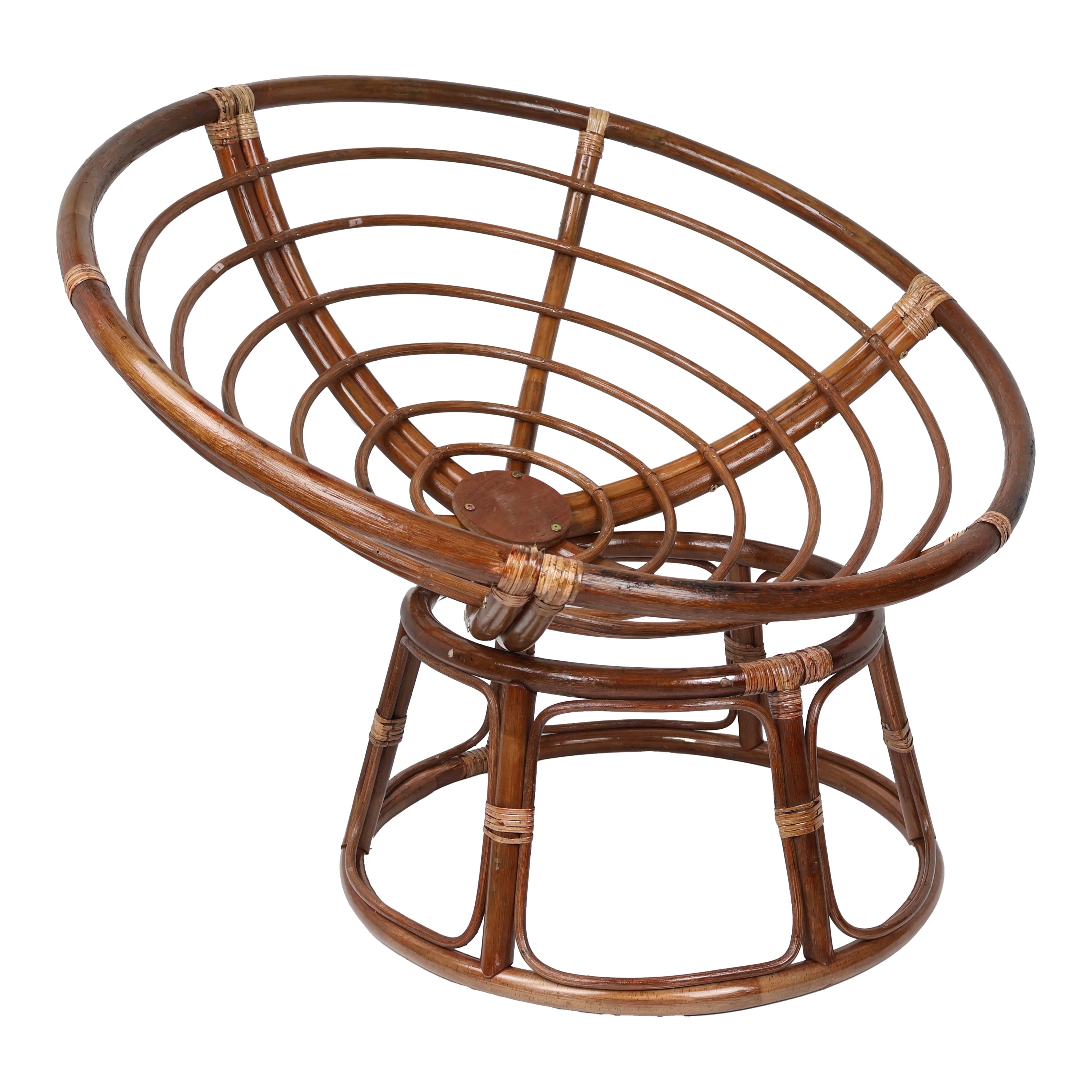 Bali Papasan-Sessel aus Rattan (107 cm) mit Twill-Kissen