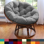 Bali Papasan-Sessel aus Rattan (107 cm) mit Twill-Kissen