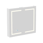 Badezimmer-Spiegelschrank mit LED-Beleuchtung, beschlagfrei, 6000 K, Wandschrank, Weiß