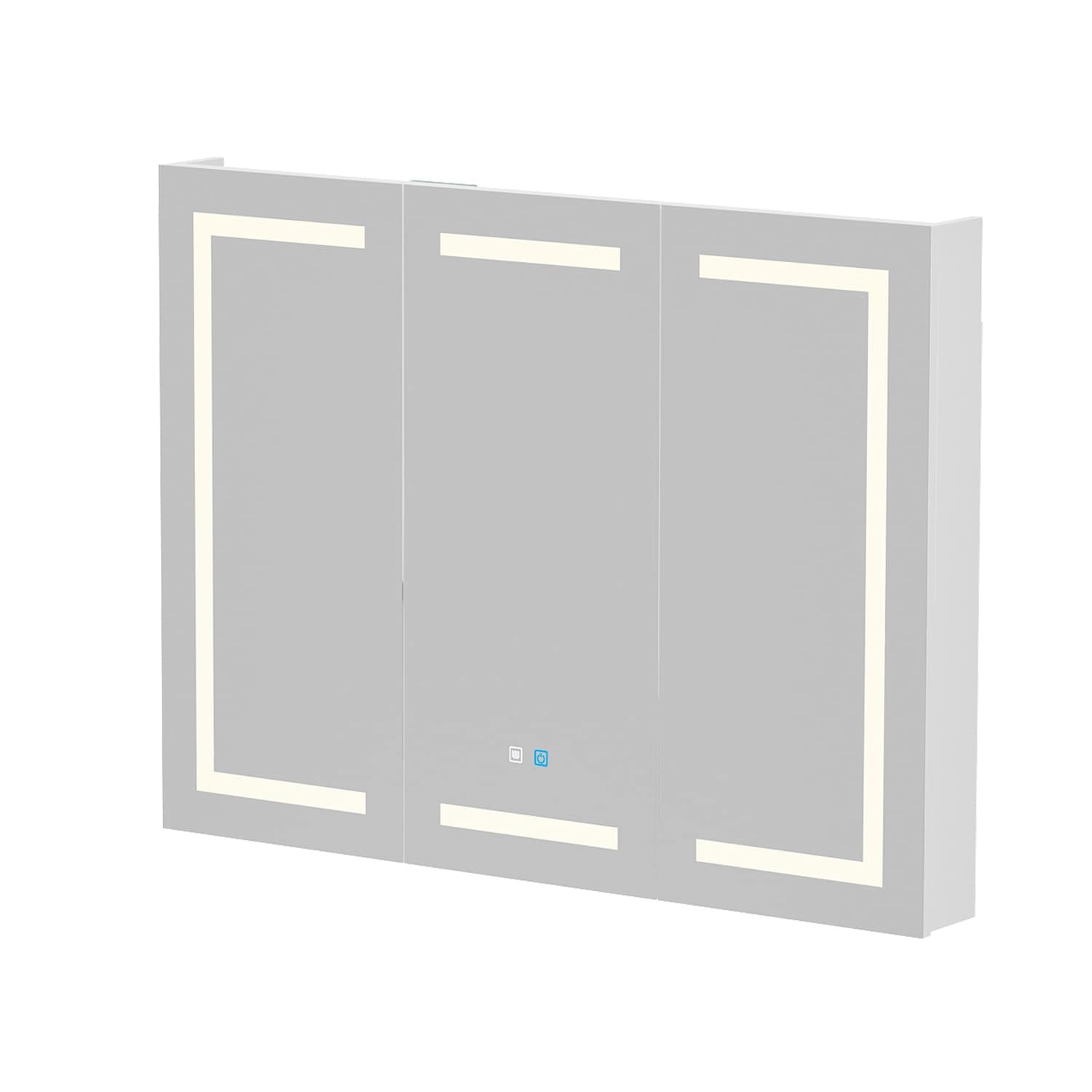 Badezimmer-Spiegelschrank mit LED-Beleuchtung, beschlagfrei, 6000 K, Wandschrank, Weiß