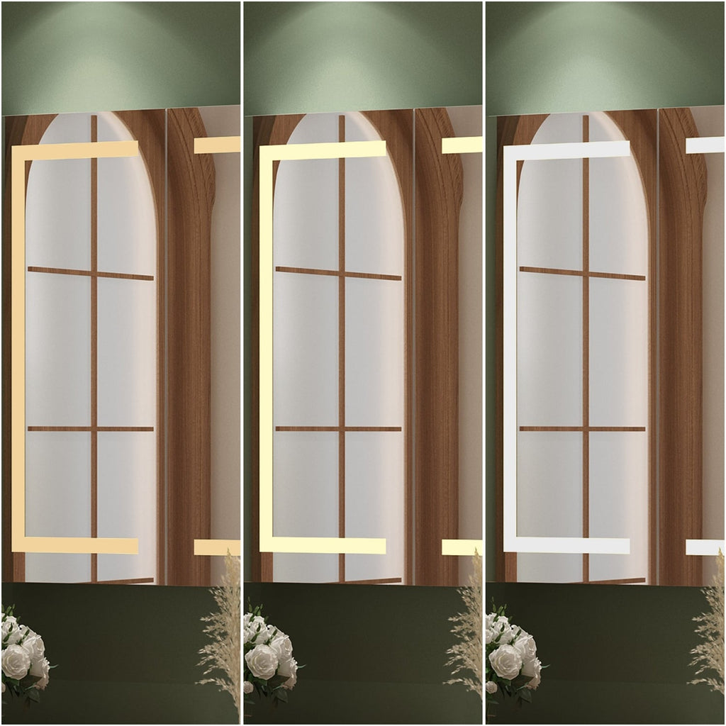 Badezimmer-Spiegelschrank mit LED-Beleuchtung, beschlagfrei, 6000 K, Wandschrank, Weiß