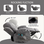 Beigefarbener Drehsessel mit Massagefunktion, Heizung und USB-Ladeanschluss