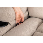 Beigefarbener Drehsessel mit Massagefunktion, Heizung und USB-Ladeanschluss