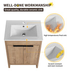 Beingnext 24/30/36 Waschtisch mit Waschbecken, freistehender Waschtisch mit Soft-Close-Tür und verstellbarem Regal