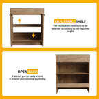 Beingnext 24/30/36 Waschtisch mit Waschbecken, freistehender Waschtisch mit Soft-Close-Tür und verstellbarem Regal