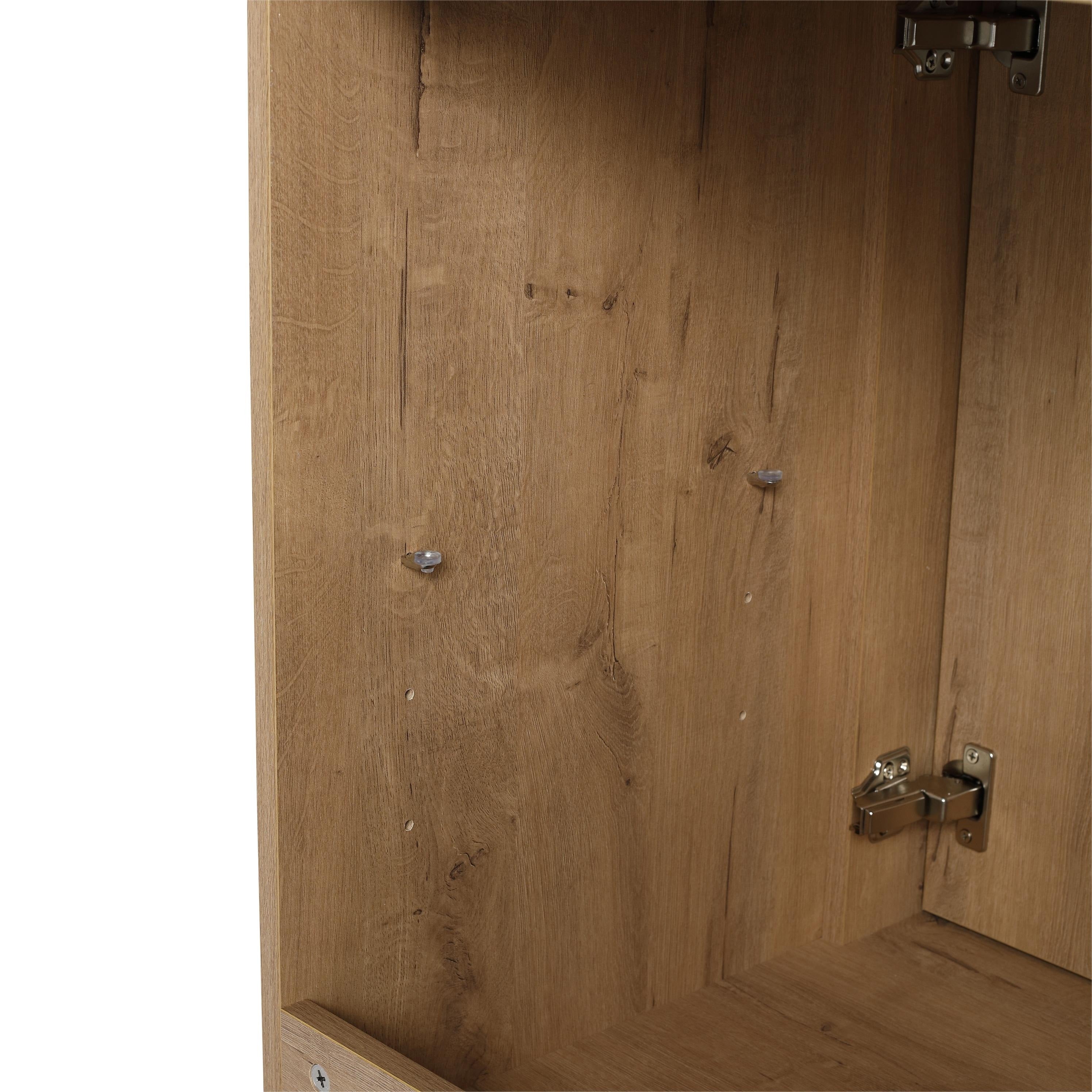 Beingnext 24/30/36 Waschtisch mit Waschbecken, freistehender Waschtisch mit Soft-Close-Tür und verstellbarem Regal