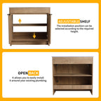 Beingnext 24/30/36 Waschtisch mit Waschbecken, freistehender Waschtisch mit Soft-Close-Tür und verstellbarem Regal