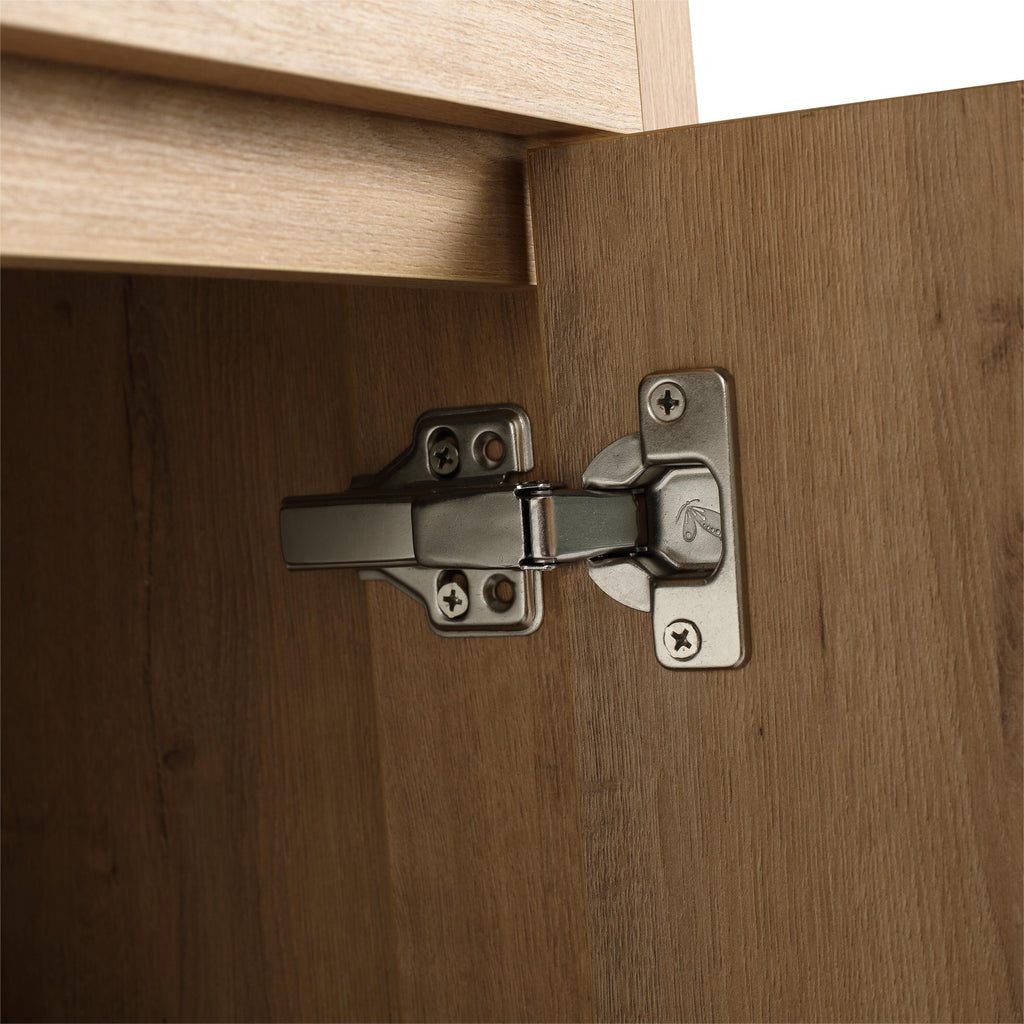 Beingnext 24/30/36 Waschtisch mit Waschbecken, freistehender Waschtisch mit Soft-Close-Tür und verstellbarem Regal