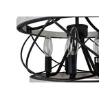 Bella Depot 5-flammiger Kronleuchter im rustikalen Käfigdesign aus Holz, dimmbar, 15,7 cm verstellbare Pendelleuchte im Landhausstil für Kücheninseln