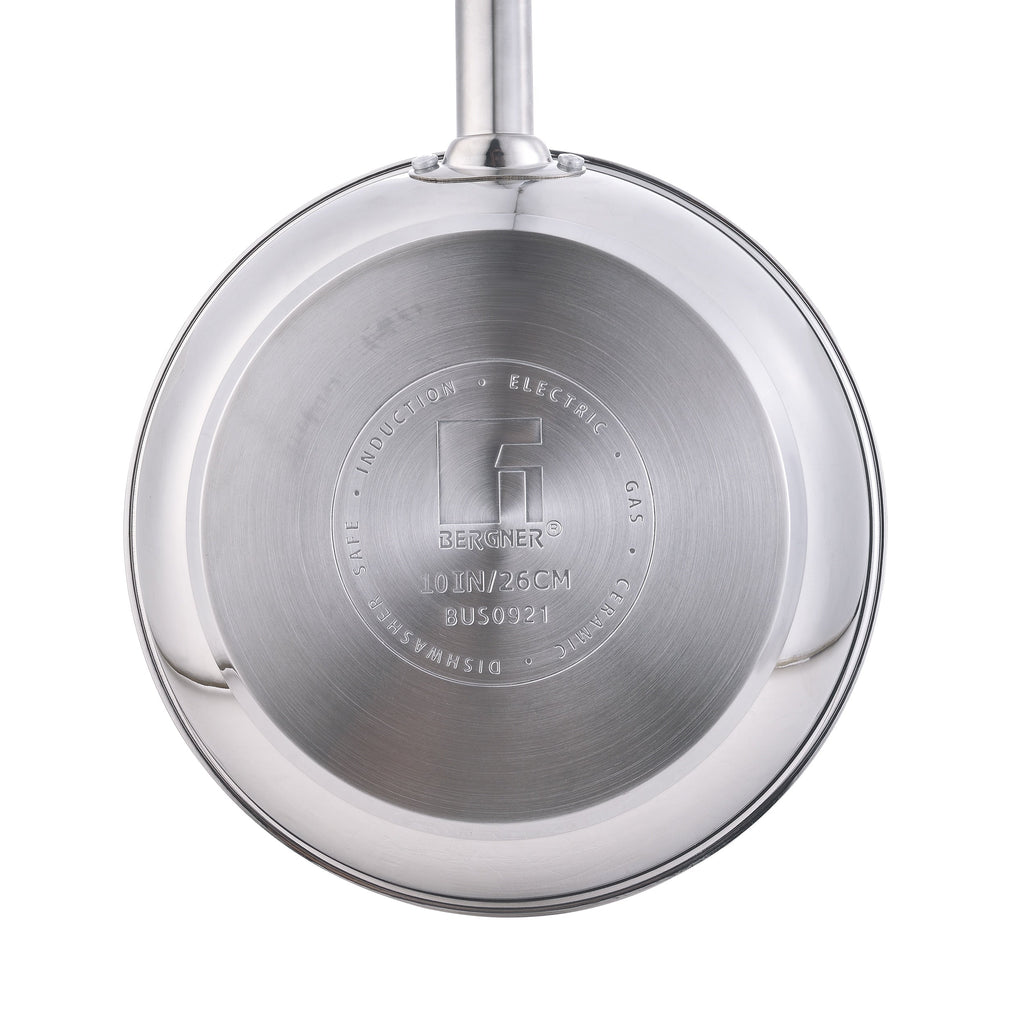 Bergner 12-teiliges Edelstahl-Spülmaschinen- und induktionsgeeignetes Set