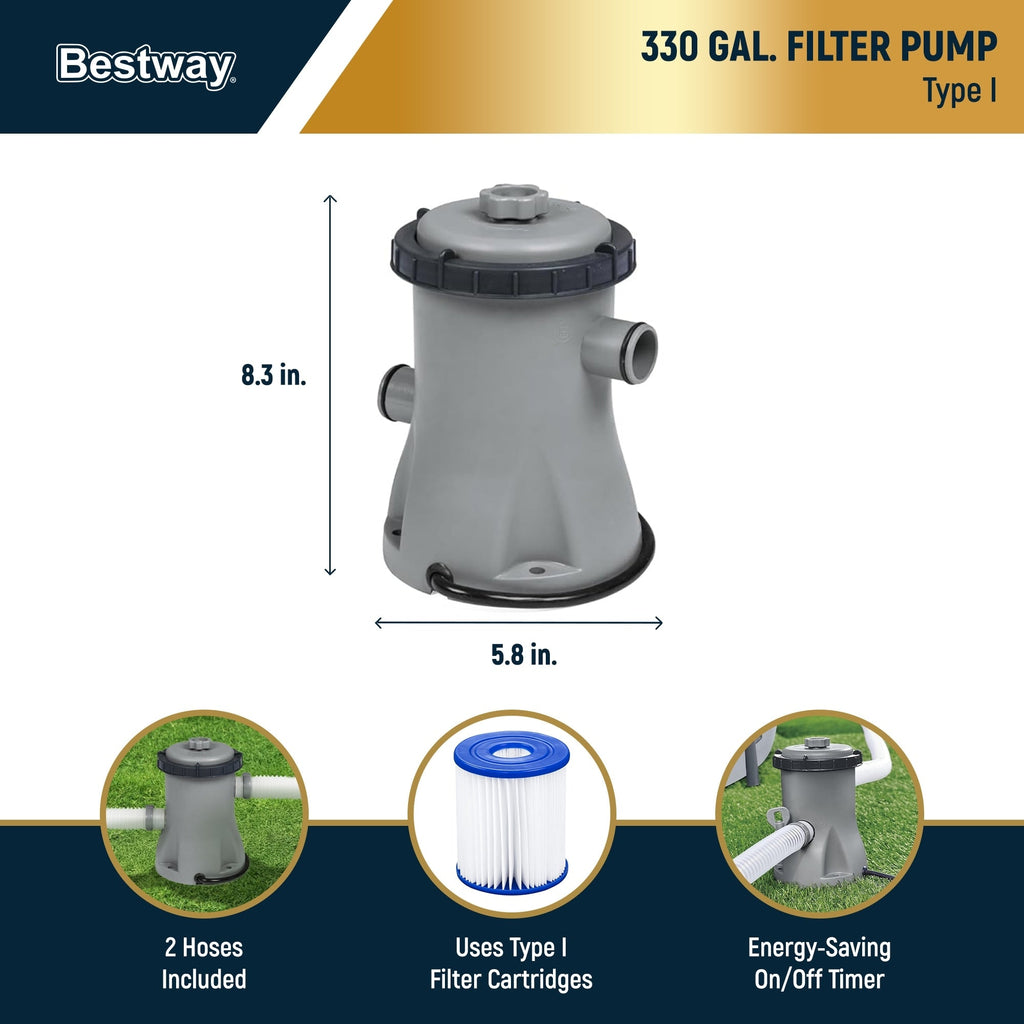 Bestway Steel Pro MAX 10'x30 Runder Aufstellpool für den Außenbereich mit Pumpe - 10 Fuß x 30 Zoll.