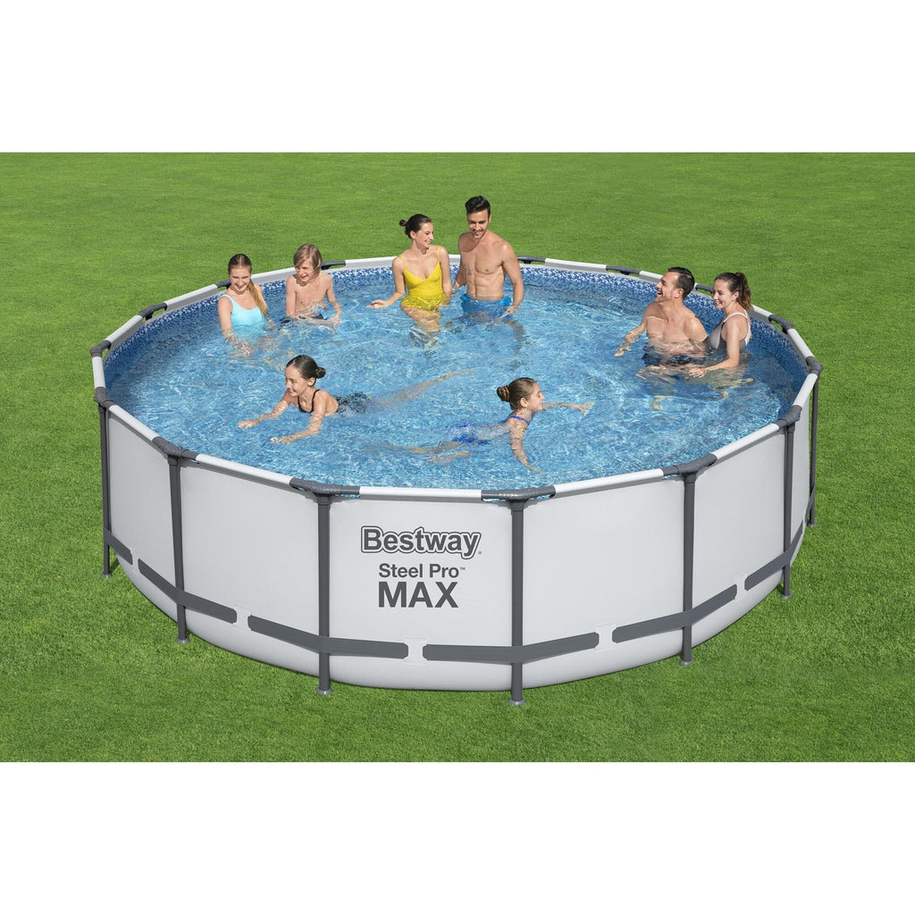 Bestway Steel Pro MAX Runder Aufstellpool mit Pumpe und Abdeckung