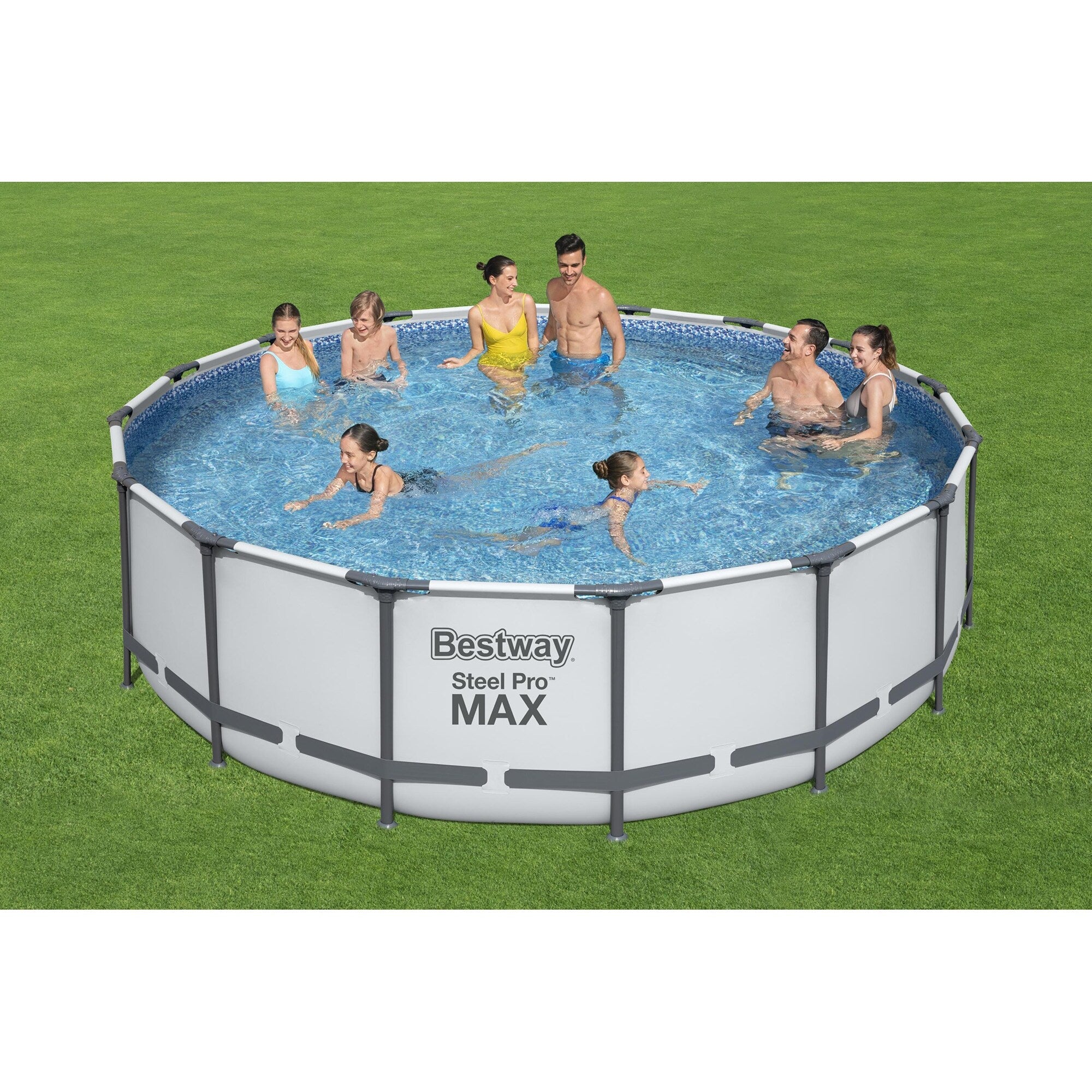 Bestway Steel Pro MAX Runder Aufstellpool mit Pumpe und Abdeckung
