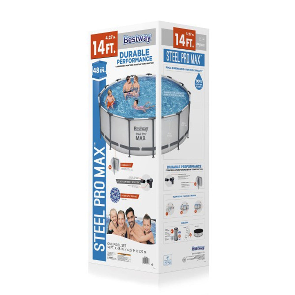 Bestway Steel Pro MAX Runder Aufstellpool mit Pumpe und Abdeckung