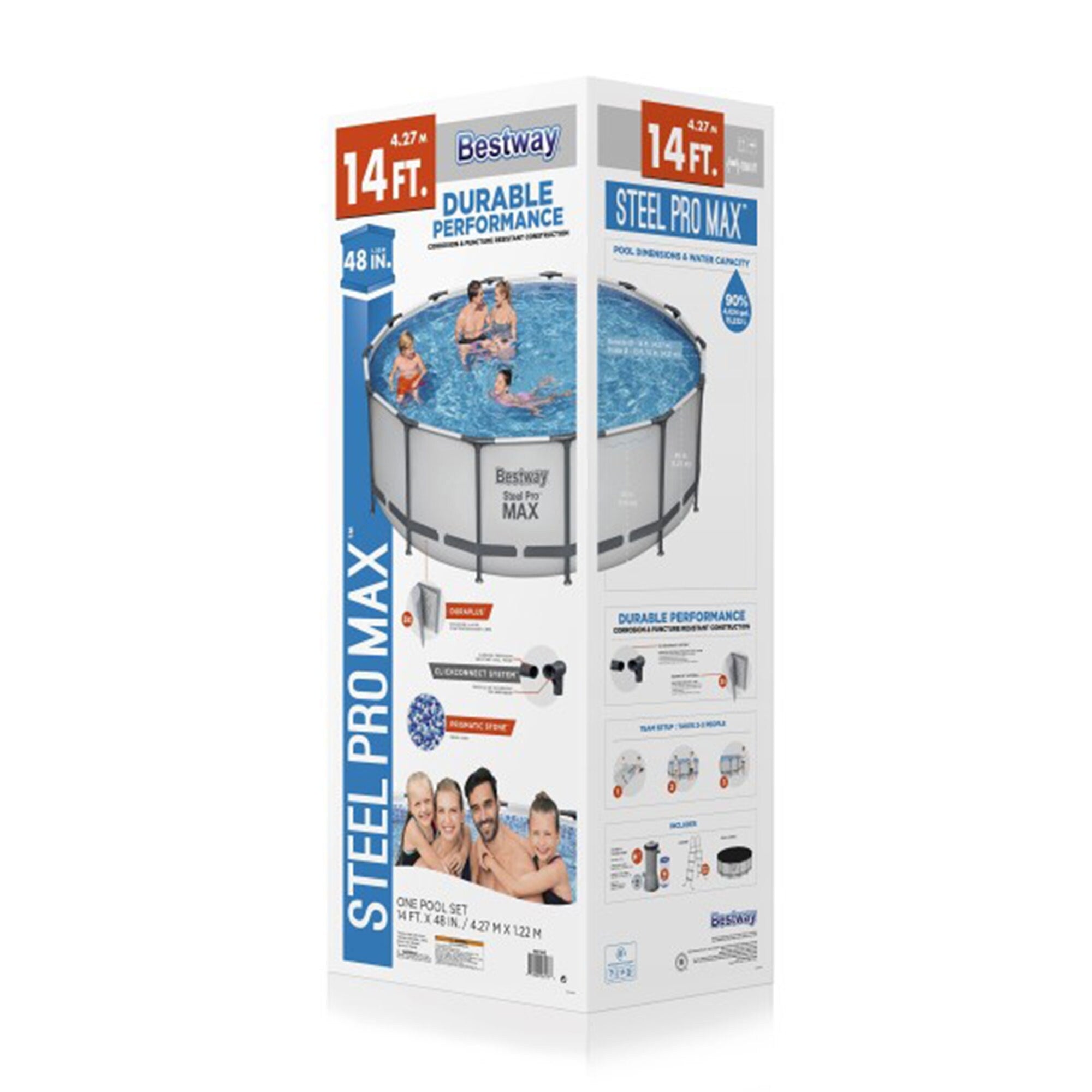 Bestway Steel Pro MAX Runder Aufstellpool mit Pumpe und Abdeckung