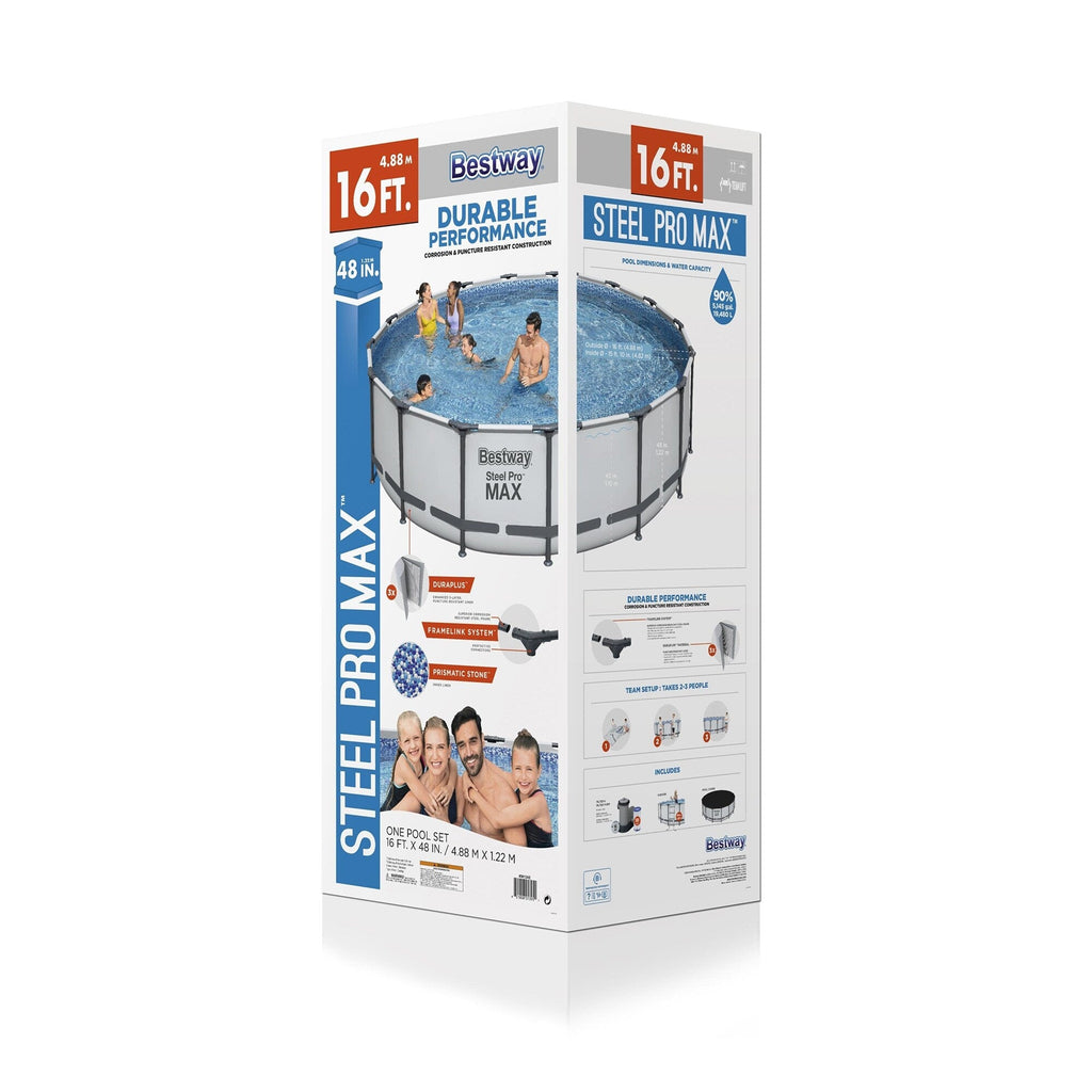 Bestway Steel Pro MAX Runder Aufstellpool mit Pumpe und Abdeckung