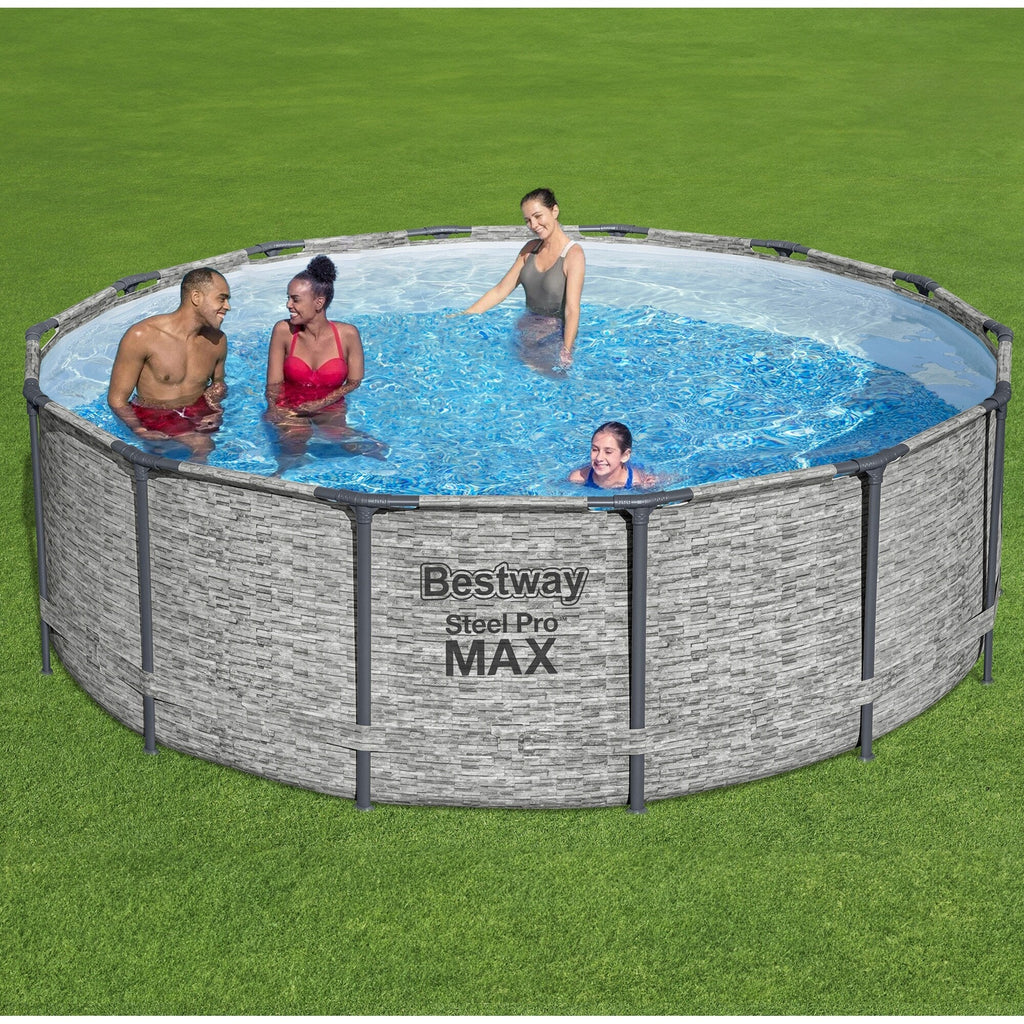 Bestway Steel Pro MAX Runder Aufstellpool mit Pumpe und Abdeckung