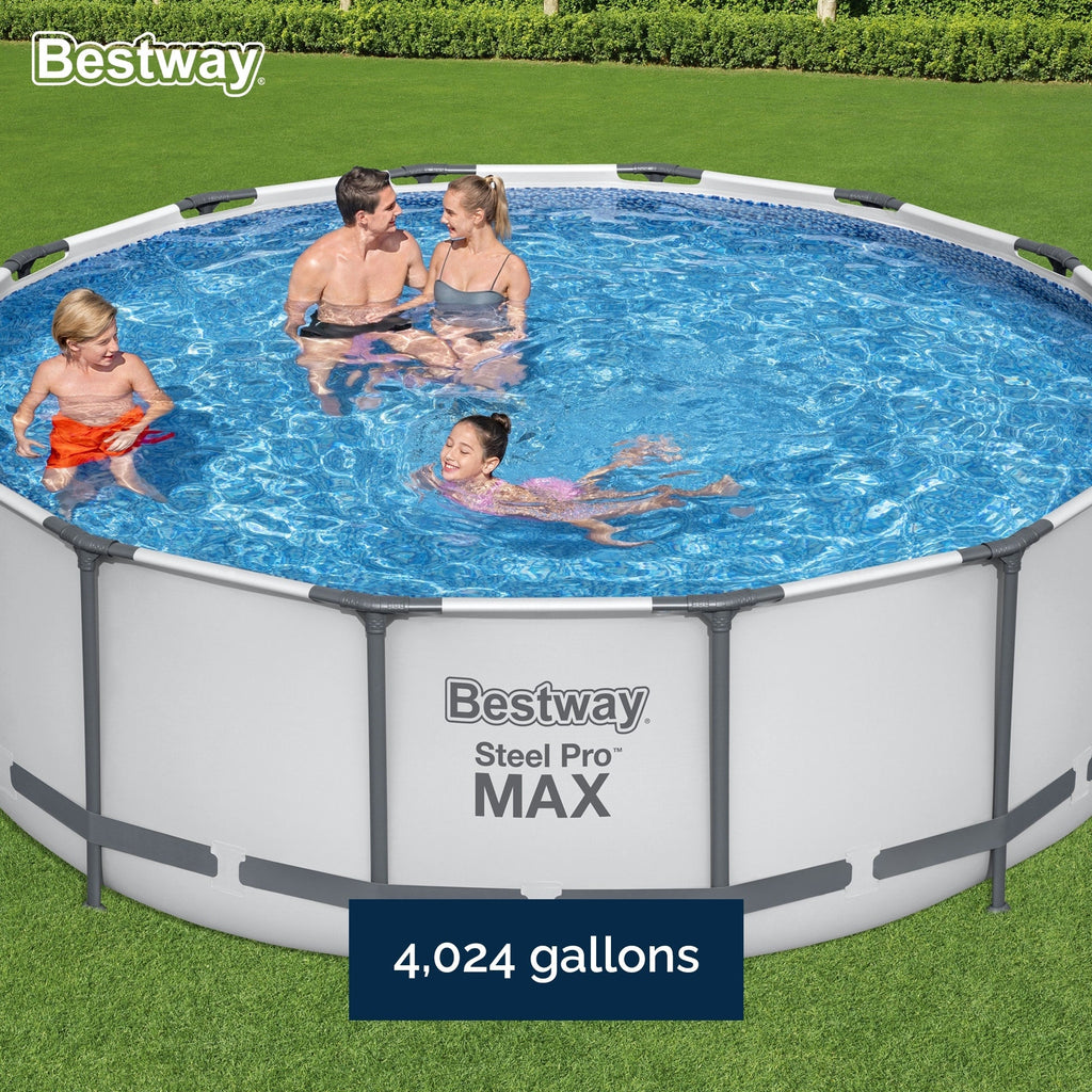 Bestway Steel Pro MAX Runder Aufstellpool mit Pumpe und Abdeckung