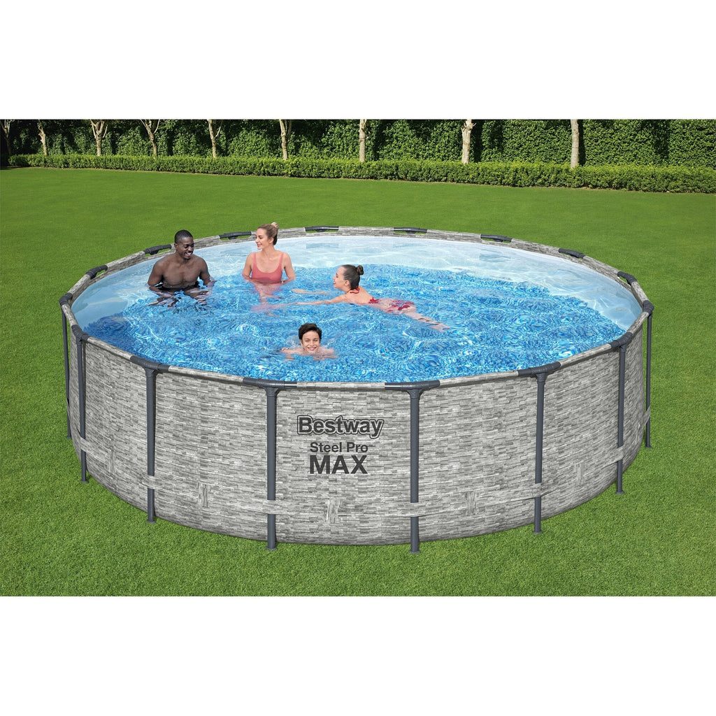 Bestway Steel Pro MAX Runder Aufstellpool mit Pumpe und Abdeckung