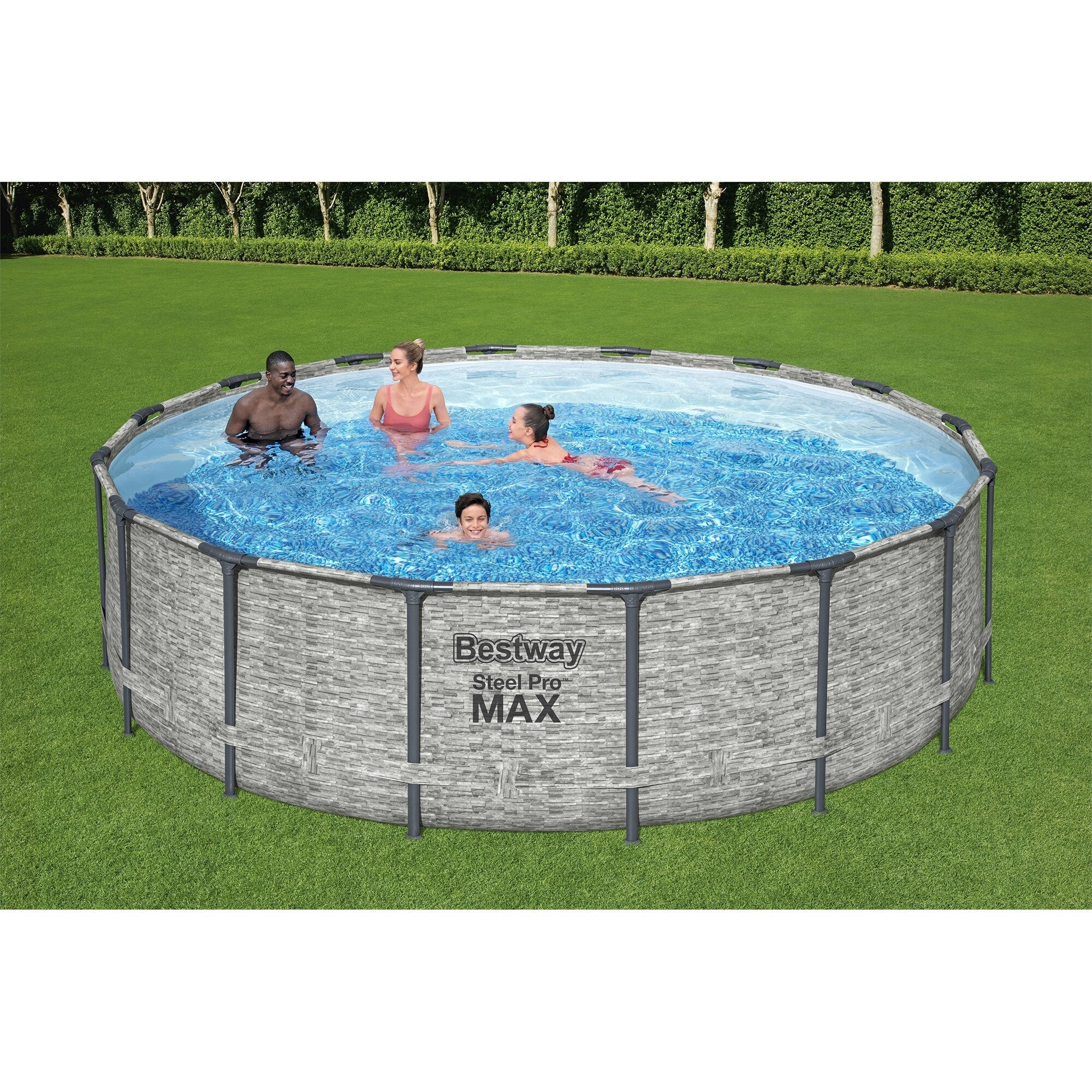 Bestway Steel Pro MAX Runder Aufstellpool mit Pumpe und Abdeckung