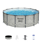 Bestway Steel Pro MAX Runder Aufstellpool mit Pumpe und Abdeckung