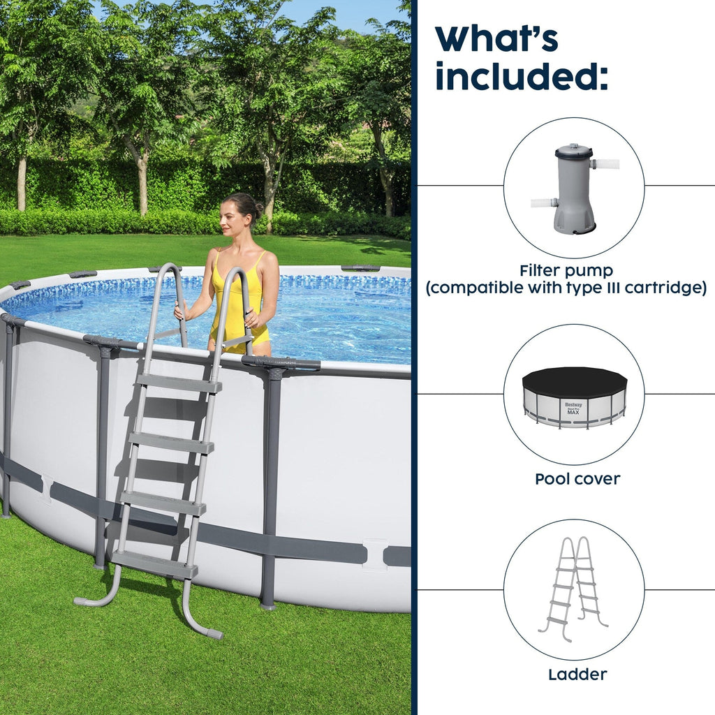 Bestway Steel Pro MAX Runder Aufstellpool mit Pumpe und Abdeckung