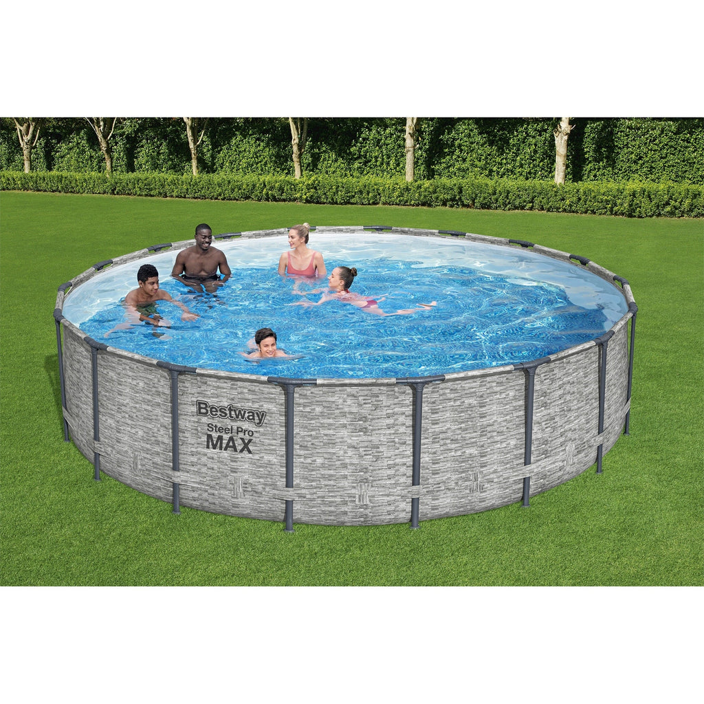 Bestway Steel Pro MAX Runder Aufstellpool mit Pumpe und Abdeckung