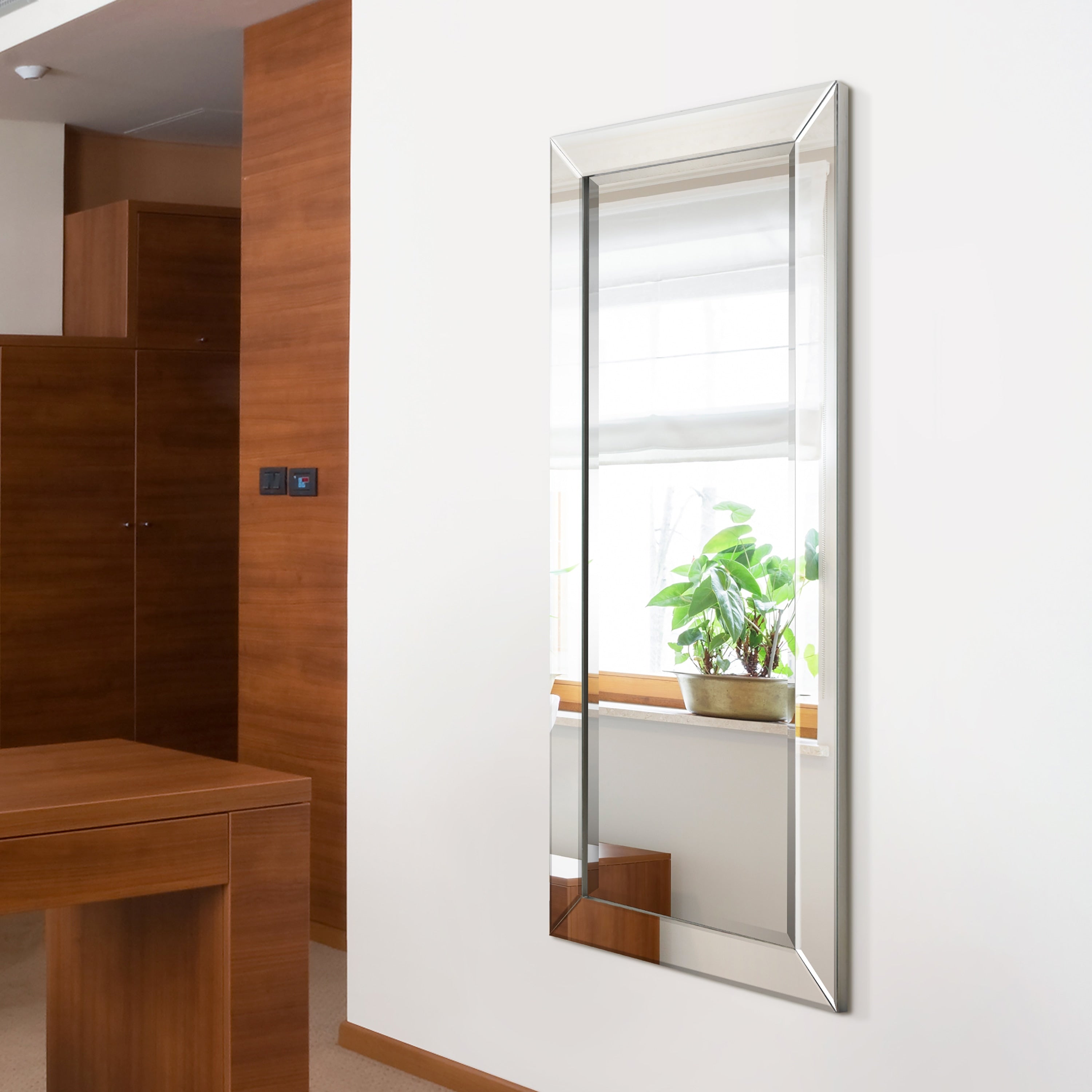 Rechteckiger, abgeschrägter HD-Wandspiegel in klarer Qualität für Badezimmer, Schminktisch und Schlafzimmer, 3 Größen