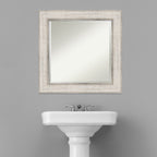 Wandspiegel aus Holz mit Facettenschliff – Rahmen in Silber mit Gittermuster