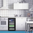 Getränkekühlschrank – Mini-Kühlschrank mit Glastür für 120 Dosen