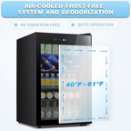 4,4 Kubikfuß Weinkühlschrank mit LED-Beleuchtung und Touch-Tasten, herausnehmbaren Ablagen, weniger als 38 dB