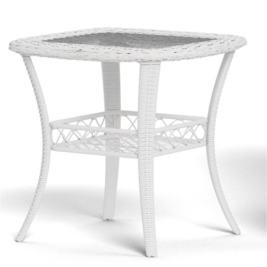 Biloxi Outdoor Weißes Gartenmöbel-Set aus Rattan mit drehbarem Gleiter (3-teilig)