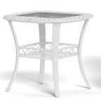 Biloxi Outdoor Weißes Gartenmöbel-Set aus Rattan mit drehbarem Gleiter (3-teilig)