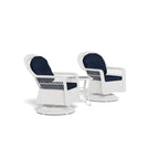 Biloxi Outdoor Weißes Gartenmöbel-Set aus Rattan mit drehbarem Gleiter (3-teilig)
